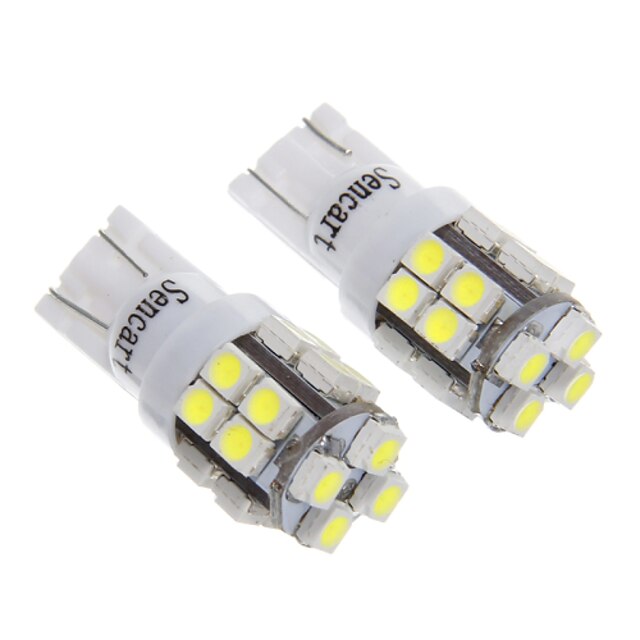  T10 20SMD White Light LED for Car Light Bulb (2pcs)