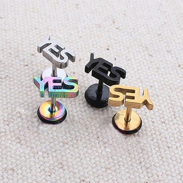  Stud Earrings For Men's Party Wedding Casual Stainless Steel