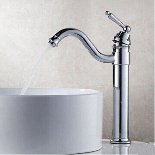  Bathroom Sink Faucet - Standard Chrome Centerset One Hole / Single Handle One HoleBath Taps
