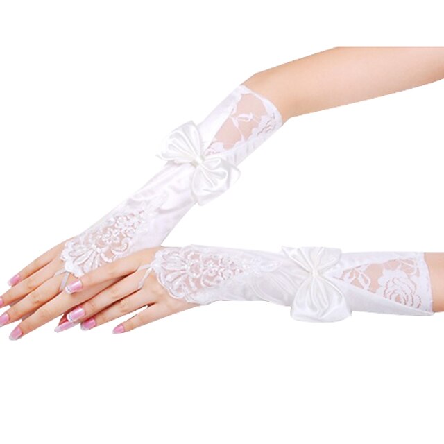  Opera Length Fingerless Glove - Satin/Lace Bridal Gloves/Party/ Evening Gloves