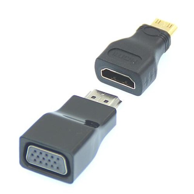  2 v 1 1080p Mini HDMI / HDMI na VGA Video Converter Adapter