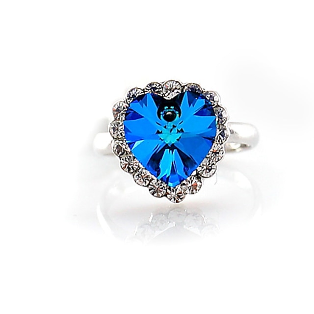  J & G kvinders hjerte Shape Elegant krystal Ring