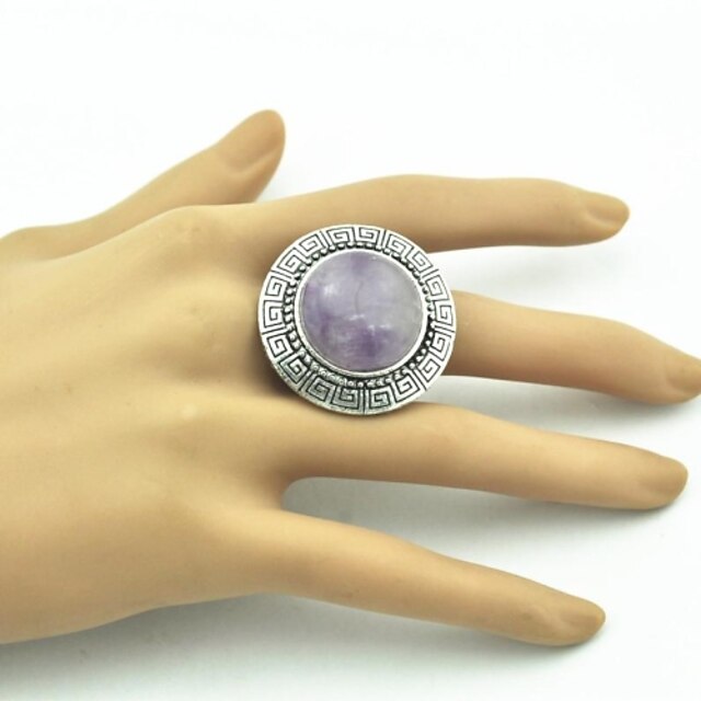  Toonykelly® Vintage Female Purple Tibet Alloy Ametyst Adjustable Ring (Purple)(1pcs)