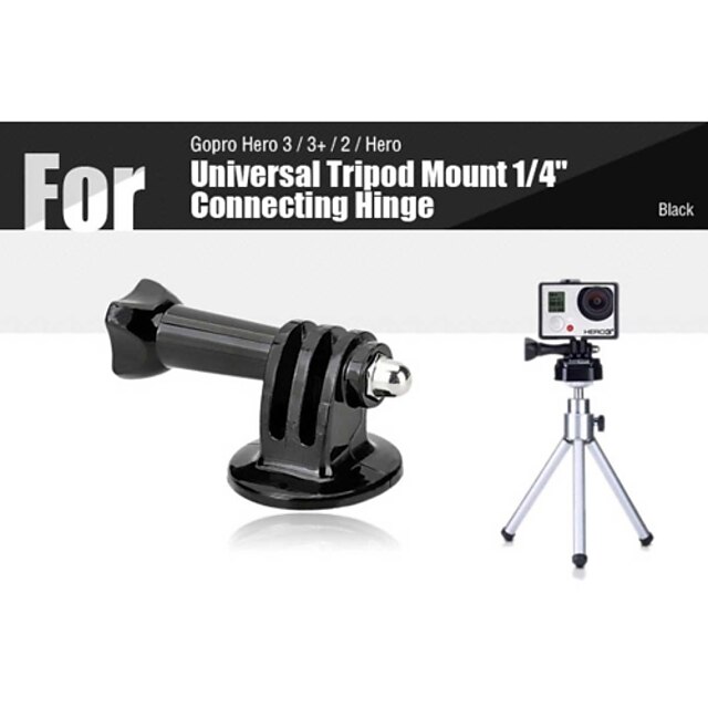 Universal Tripod Mount 1/4" Connecting Hinge for Gopro Hero 3 / 3+ / 2