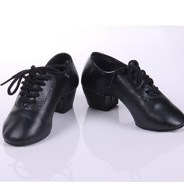  Bărbați Pantofi Moderni Sală Dans Antrenament Călcâi Toc Îndesat Negru Negru Dantelat Pentru copii / EU43