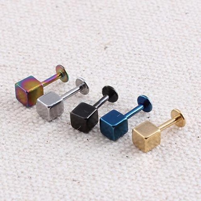  Men's Stud Earrings Cross Stainless Steel Earrings Jewelry For Wedding Party Daily Casual Sports