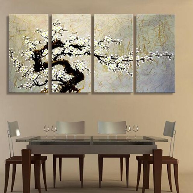  Stretched Canvas Art The Plum Blossom Decoration Set of 4