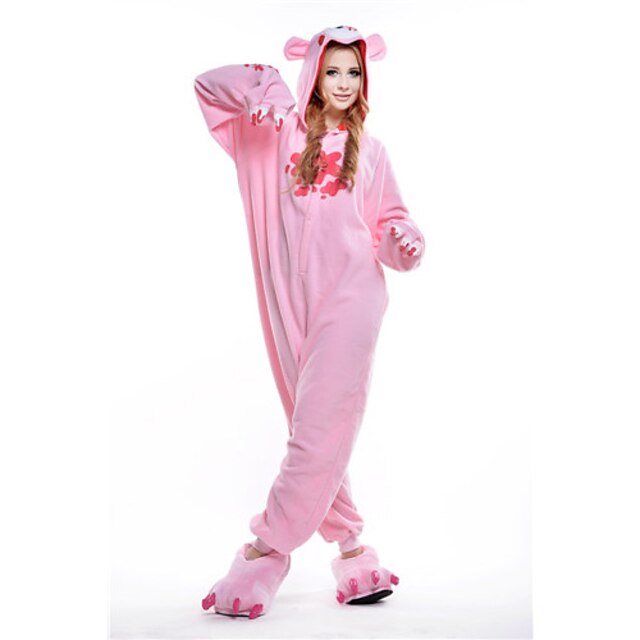  Adults' Kigurumi Pajamas Raccoon Bear Gloomy Bear Animal Onesie Pajamas Polar Fleece Pink Cosplay For Men and Women Animal Sleepwear Cartoon Festival / Holiday Costumes / Leotard / Onesie