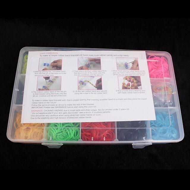 baoguang®loom band liten multicolor gummiband c för barn (3000pcs, slumpmässig färg)