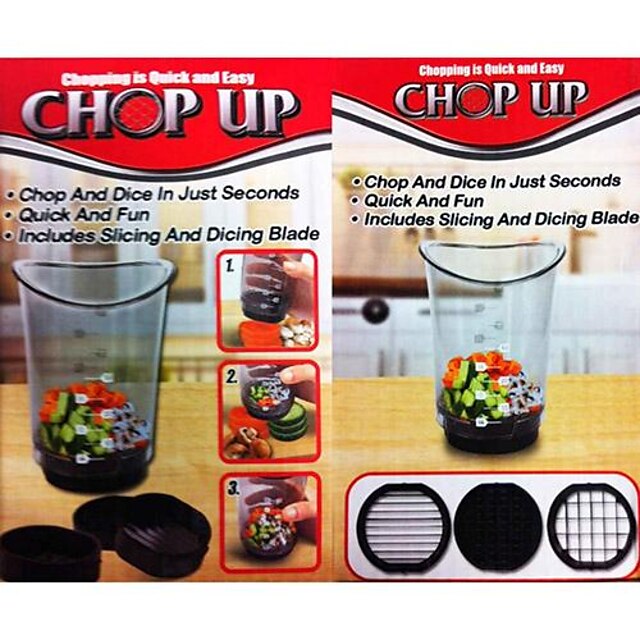  Chop Up Cut in Cup Slicer Dicer Fruit Vegetables Manual Food Processor