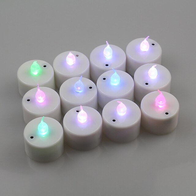  12pcs Color Changing Sound Control LED Battery Operated Tea Lights for Wendding Party(DC4.5V)