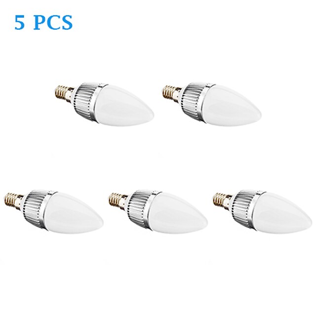  5pcs LED-stearinlyspærer 2700 lm E14 C35 6 LED Perler SMD 2835 Varm hvid 220-240 V / 5 stk.