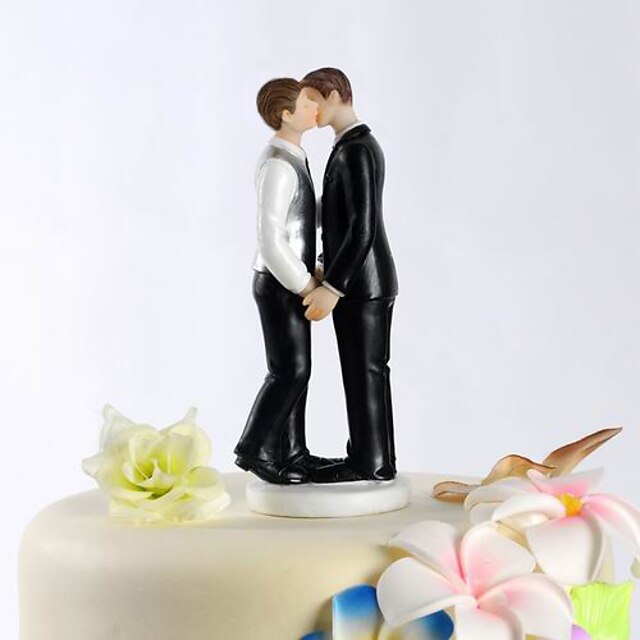  Cake Topper Classic Theme Same Sex Resin Wedding With PVC Bag