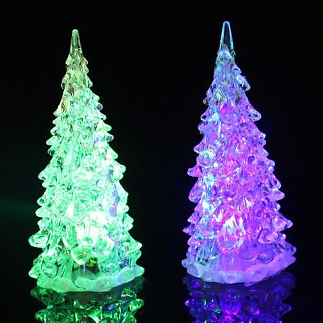  1pc kerstboom LED Night Light Batterijen aangedreven Waterbestendig / RGB