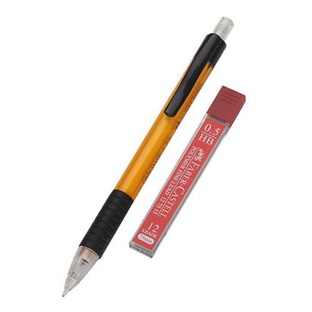  механика автомат карандаш с бесплатным HB заправок 0,5 мм (желтый, 3 шт)