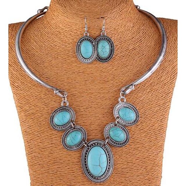  Women's  European Blue Alloy (Earrings&Necklaces) Jewelry Sets 