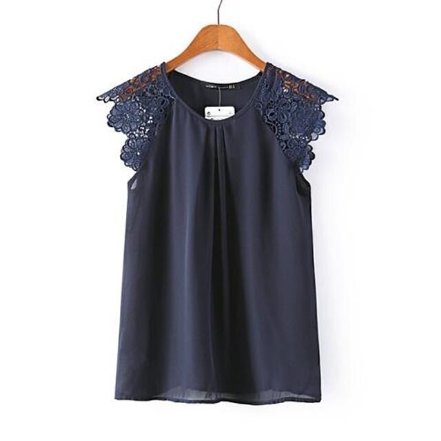  Cotton Blouse - Solid Colored Lace / Summer