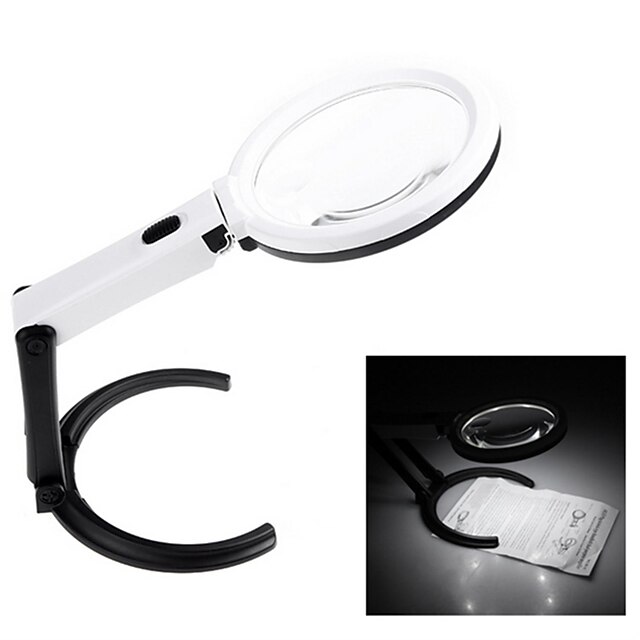  ZW-3B-1B  Plug-in Desk-type / Handheld Dual-purpose Magnifier with 10 LED Lights (2 x AA)