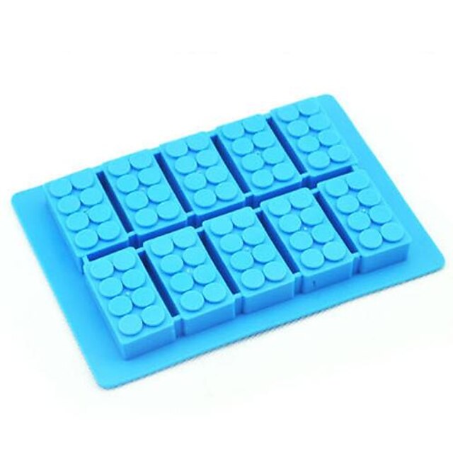  10 Holes Brick Building Block Shape Ice Mould Ice Cream Maker DIY Silicone Mould