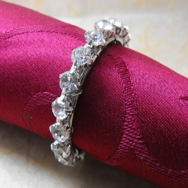  Crystal Řetěz na ubrousky prsten, Akryl Beades, 4cm, sada 12,