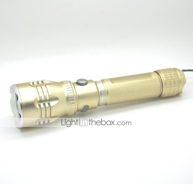  LT-FL-1013 UCL Lens 3 Modes 1xCree XPE Q5 Led Flashlight(500LM.1x18650.Golden)