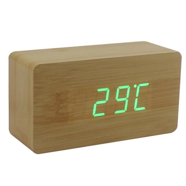  Shibaojia ® Horloge LED Horloge en bois Sound Control Fasionable conception M9