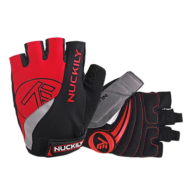  Nuckily Bike Gloves / Cycling Gloves Mountain Bike Gloves Mountain Bike MTB Reflective Breathable Anti-Slip Protective Half Finger Sports Gloves Lycra Terry Cloth Red for Adults' Outdoor