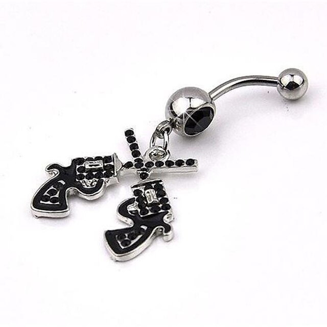  Crystal Navel Ring / Belly Piercing - Crystal, Imitation Diamond Luxury Women's Body Jewelry For Daily / Casual