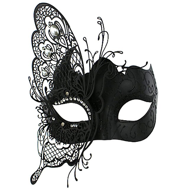  Maschera Cosplay Feste/vacanze Costumi Halloween Nero Tinta unita / Di pizzo Maschera Halloween / Carnevale Unisex Metallo