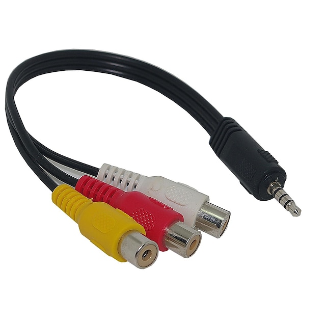  3,5 mm Jack stik til 3 RCA Adapter AV-kabel til Audio Video 20cm