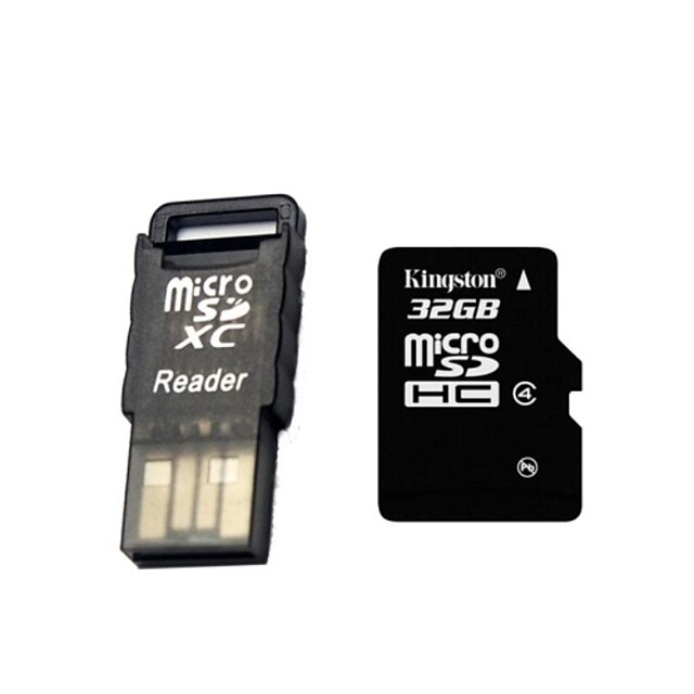   kingston micro sd / tf geheugenkaart w / USB-kaartlezer - zwart (32gb / klasse 4)
