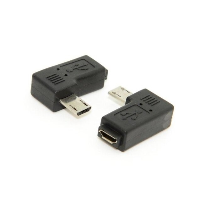  9mm lange Verbinder 90 Grad nach links abgewinkelte Micro-USB-2.0-5-Pin Stecker auf Buchse Verlängerungsadapter versandkostenfrei