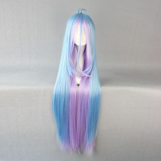  No Game No Life Shiro Cosplay Wigs Women's 42 inch Heat Resistant Fiber Anime Wig