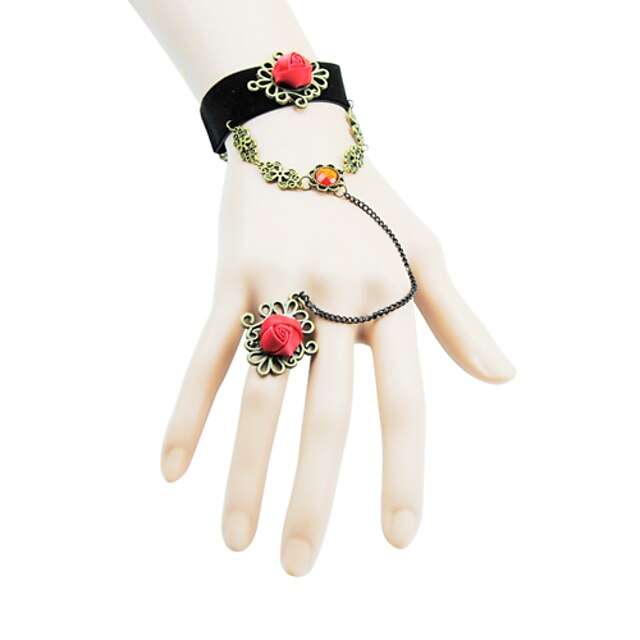  Coolshine Vintage Rose Wedding Bracelet With Rings-2014-201-LSL032