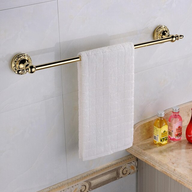  Gold-plated Brass Bathroom Towel Rack