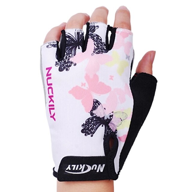  Nuckily Bike Gloves / Cycling Gloves Mountain Bike Gloves Breathable Anti-Slip Sweat-wicking Protective Half Finger Sports Gloves Mountain Bike MTB White for Adults' Outdoor