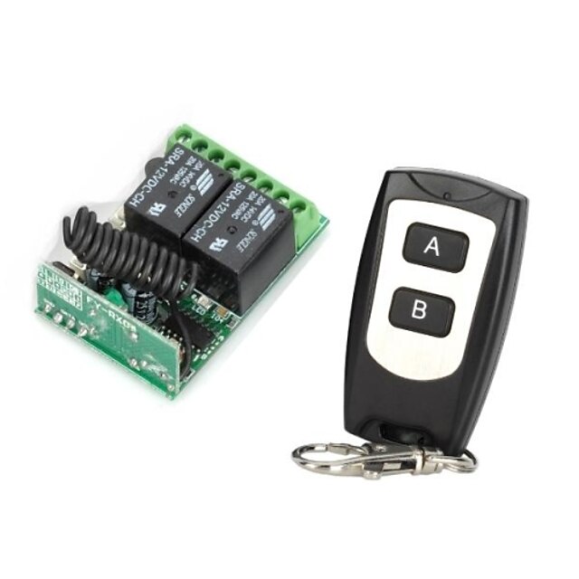  12V 2-canal sem fio Módulo de Relé de controle remoto com controle remoto (DC14V - AC125V) 