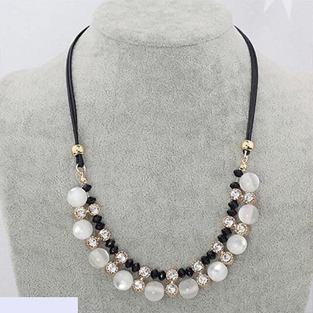  Women's Synthetic Opal Beaded Necklace Leather Imitation Diamond Snake Ladies Luxury Necklace Jewelry For Wedding Party Daily Casual