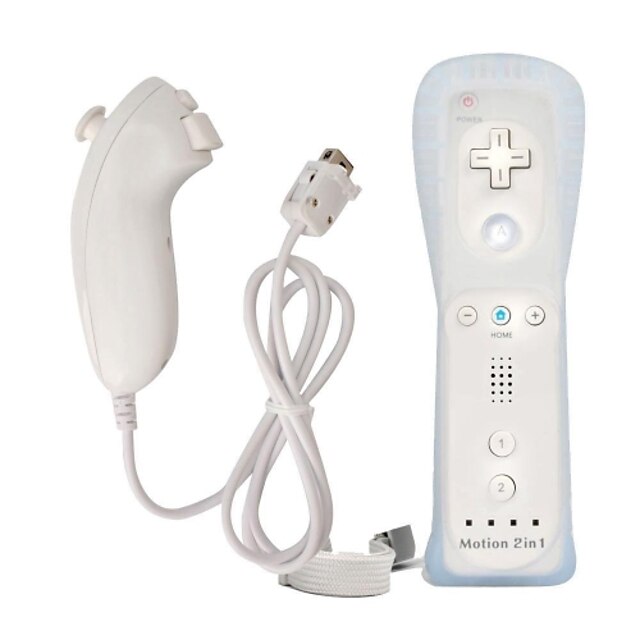  novo jogador do jogo remoto movimento motionplus mais capa de silicone adaptador para Wii (branco)