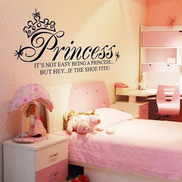  Doudouwo ® Ord og citater The Princess Words Wall Stickers