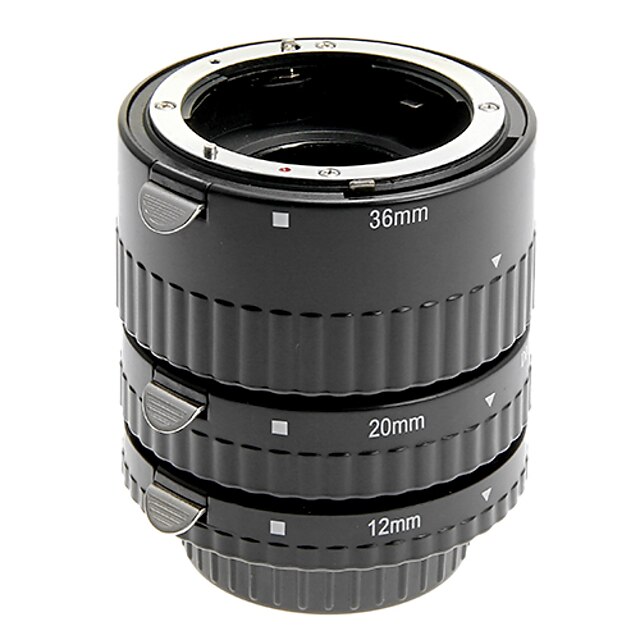 hliníková slitina 3-dílný makro mezikroužek sada pro Nikon (stříbro)