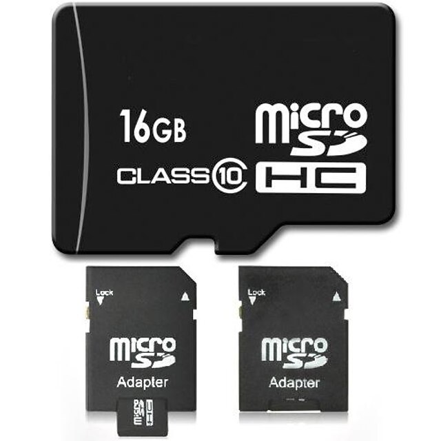  16gb klass 10 micro sd sdhc tf minneskort med SD-adapter