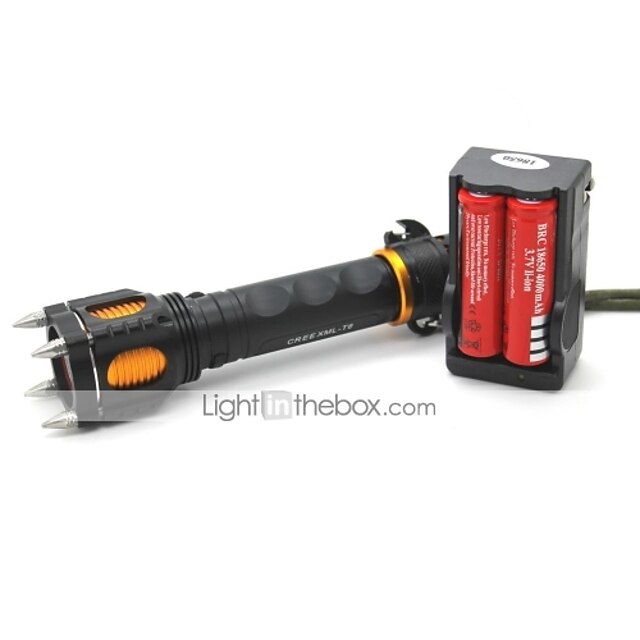  Lights LED Flashlights/Torch / Handheld Flashlights/Torch LED 1000 Lumens 5 Mode Cree XM-L T6 18650Adjustable Focus / Waterproof /