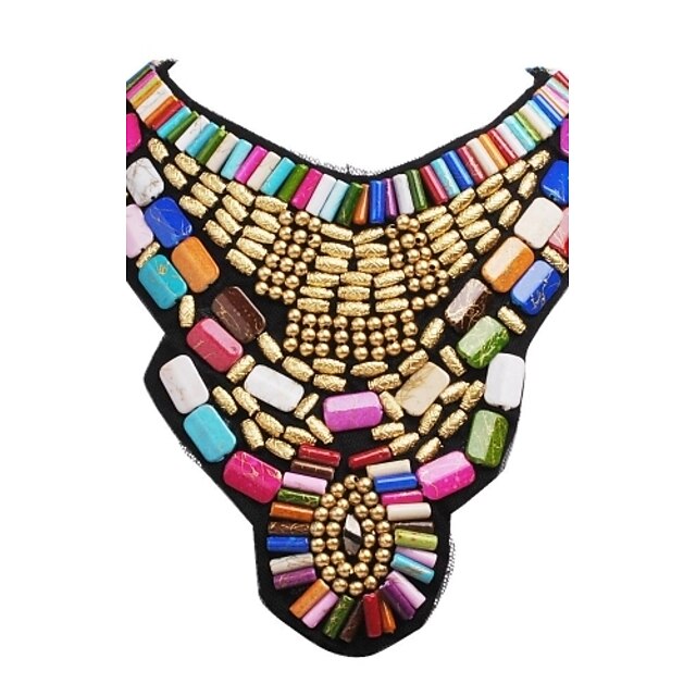  Per donna Collane Statement Collana bavaglino Arcobaleno Donne Di tendenza Colorato Feste / vacanze Resina Plastica Lega Oro Collana Gioielli Per Feste Occasioni speciali Compleanno Complimenti