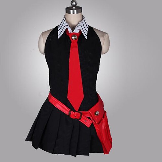  Inspirado por ¡Akame Ga Kill! Cosplay Animé Disfraces de cosplay Japonés Trajes De Cosplay Retazos Sin Mangas Vestido Guantes Cinturón Para Mujer / Corbata / Corbata