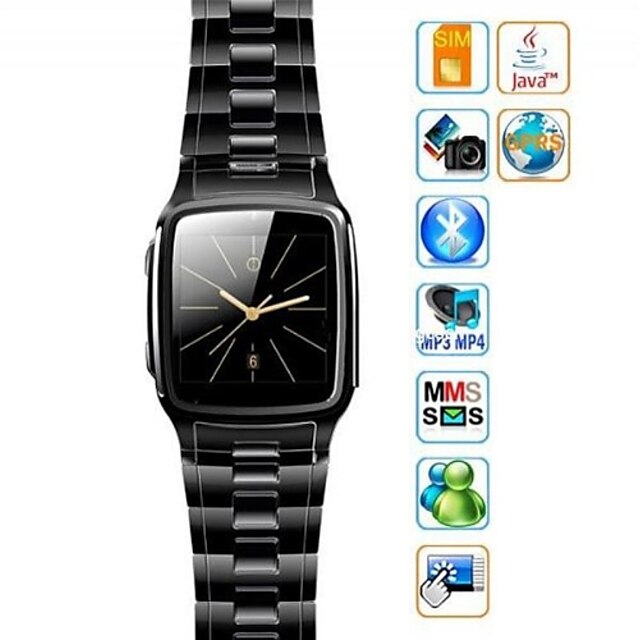  Fashion GB810 1.54Inch Smart Watch Cell Phone (JAVA, MP3, MP4, Bluetooth) Multi-function Watch