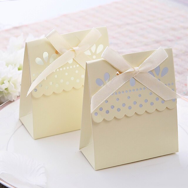  Creative Card Paper Favor Holder with Ribbons Favor Boxes - 12
