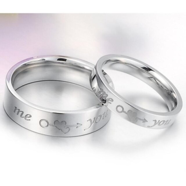  Dames Ringen voor stelletjes - Titanium Staal Hart Modieus 5 / 6 / 7 Zilver Voor Bruiloft / Feest / Dagelijks