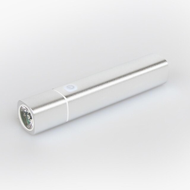  Hasky C2 Cigar Form Högt-Ljust 1-läge LED ficklampa med externt batteri Design Silver
