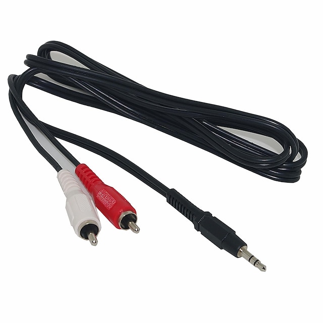   5ft Twin Red White 2x RCA Phono to Stereo 3.5mm Mini Jack Stereo Audio AUX Cable
